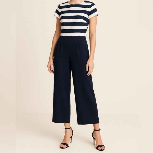 1901 Classic Navy and‎ White Jumpsuit - Picture 1 of 5